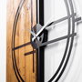 Wallity Reloj de Pared Decorativo de Madera Nogal Claro y Negro